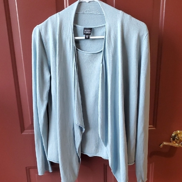 Eileen Fisher Light Blue Crew Neck Sweater - Picture 6 of 11